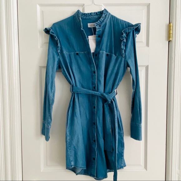 & Other Stories Climbing Flower Denim Dress Size 10 NWT - Picture 5 of 11